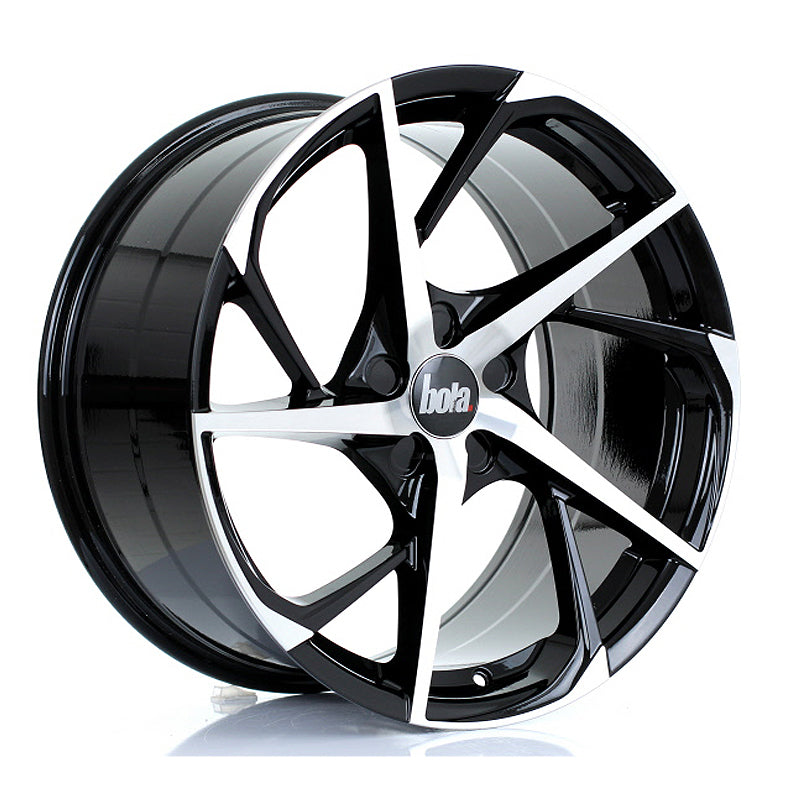 BOLA B18 Alloy Wheel 19x9.5 5x105 ET25 To 45 72.6mm CB Black Polished Face