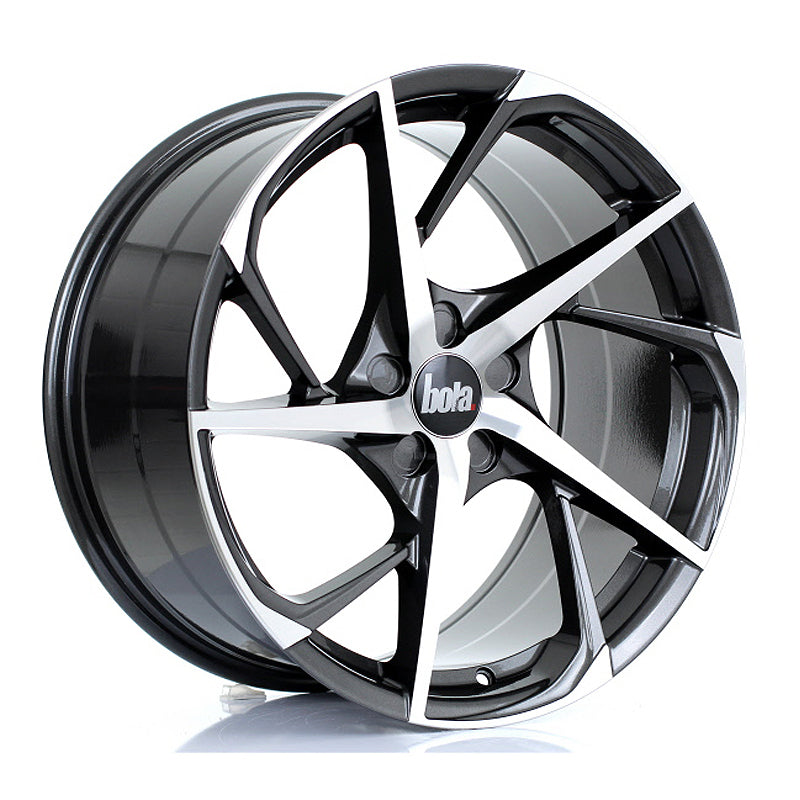 BOLA B18 Alloy Wheel 19x9.5 5x118 ET25 To 45 72.6mm CB Gunmetal Polished Face