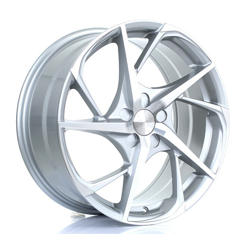 BOLA B18 Alloy Wheel 19x8.5 5x105 ET25 To 45 72.6mm CB Silver Polished Face