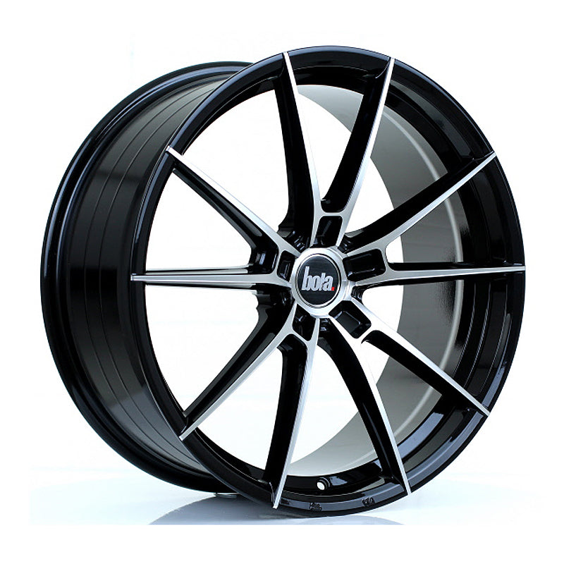 BOLA B19 Alloy Wheel 20x8.5 5x118 ET40 To 45 72.6mm CB Gloss Black Polished Face