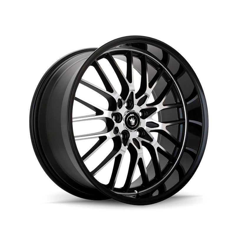 Konig Lace Alloy Wheel 18x8 ET35 5x112 Gloss Black Machined Face 73.1mm CB