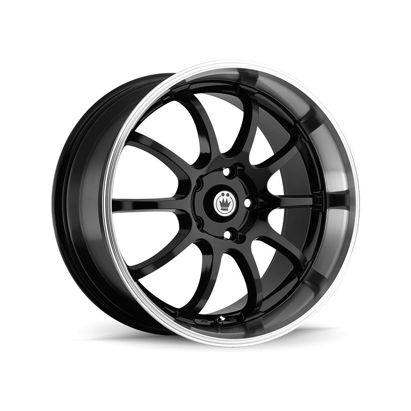 Konig Lightning Alloy Wheel 15x7 ET38 4x100 Black With Machined Lip 73.1mm CB