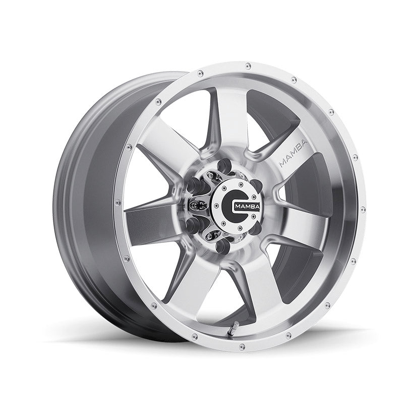 Mamba M14 Alloy Wheel 20x9 ET12 6x139.7 Machined Face Silver Drill Holes 106.1mm CB