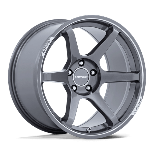 Motegi MR160 BATTLE VI Alloy Wheel 19x8.5 ET25 5x112 Gloss Gunzilla With Machined Lip 66.56mm CB