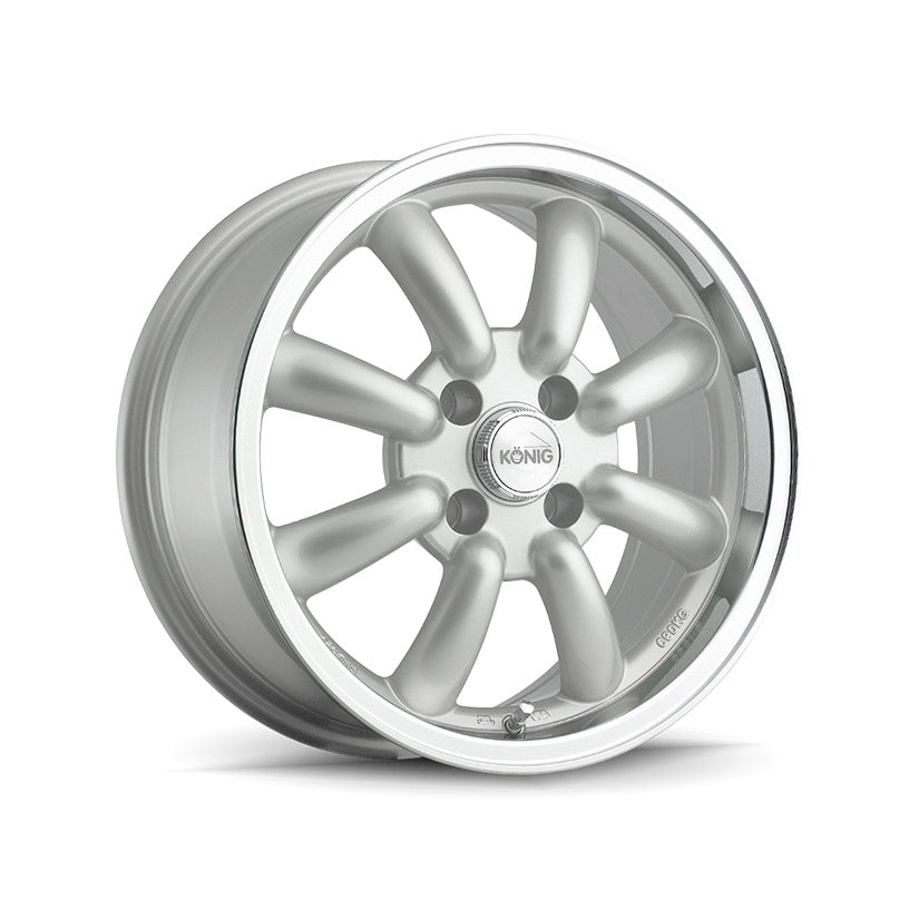 Konig Rewind Alloy Wheel 15x7 ET20 4x110 Silver Machined Lip 73.1mm CB