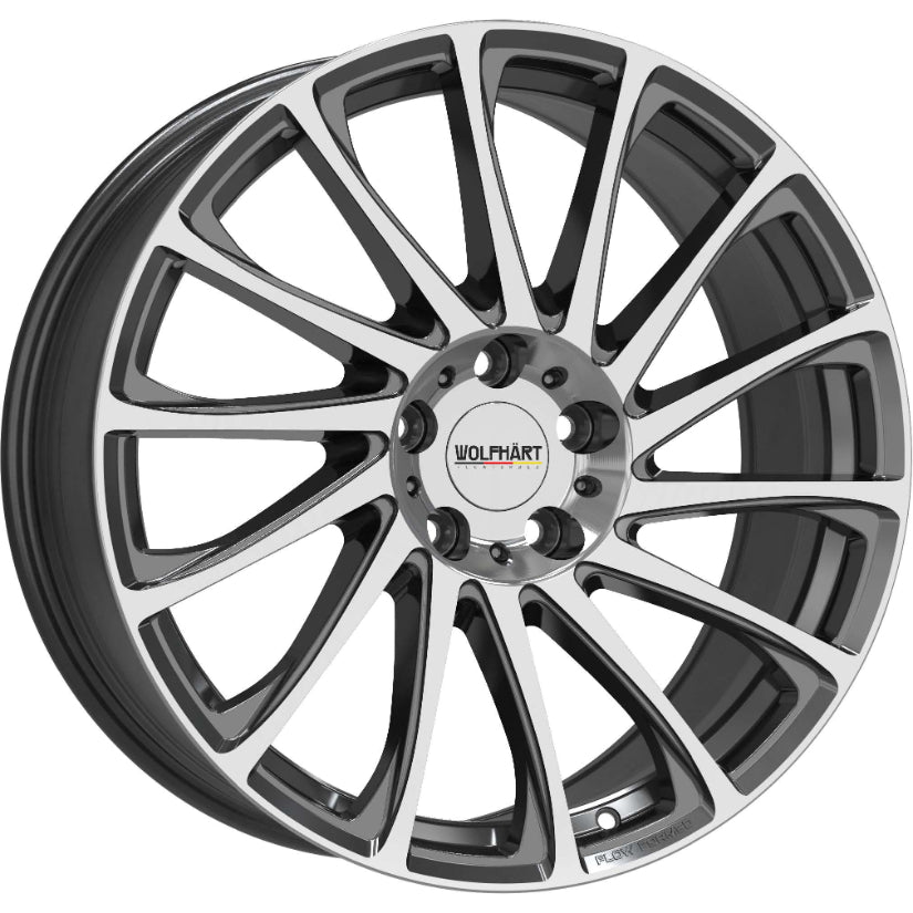Wolfhart Flowformed Aero 2 Alloy Wheel 19x8.5 ET38 5x112 Gloss Black Polished Face 72.6mm CB