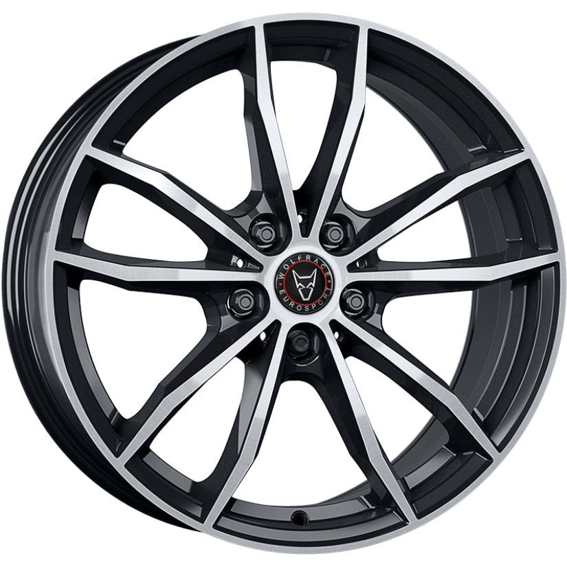 Wolfrace Eurosport TUV X12 Alloy Wheel 19x8 ET47 5x112 Diamond Black Polished 66.5mm CB