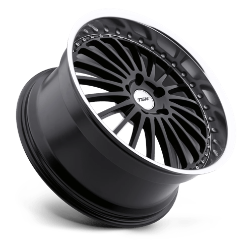 TSW SILVERSTONE Alloy Wheel 19x8 ET40 5x114 Gloss Black With Mirror Cut Lip 76.1mm CB