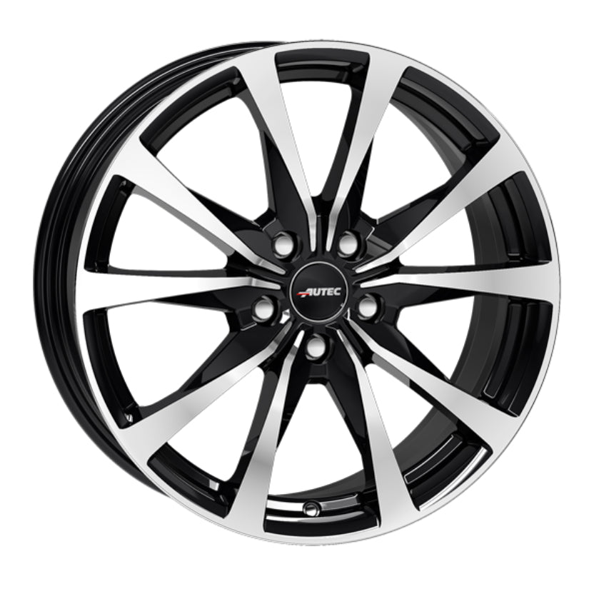 AUTEC Brixen Alloy Wheel 18x7.5 ET50.5 5x108 Black Polished 63.3mm CB