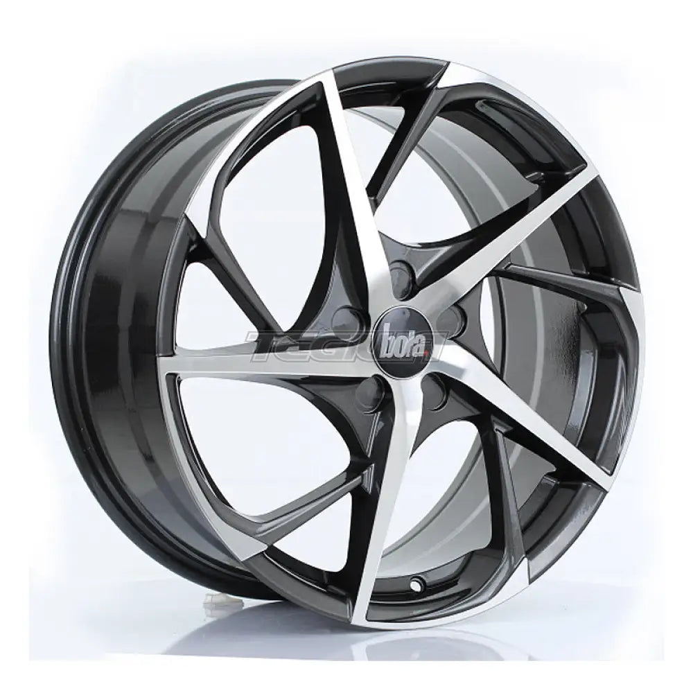 BOLA B18 Alloy Wheel 19x8.5 5x100 ET25 To 45 72.6mm CB Gunmetal Polished Face