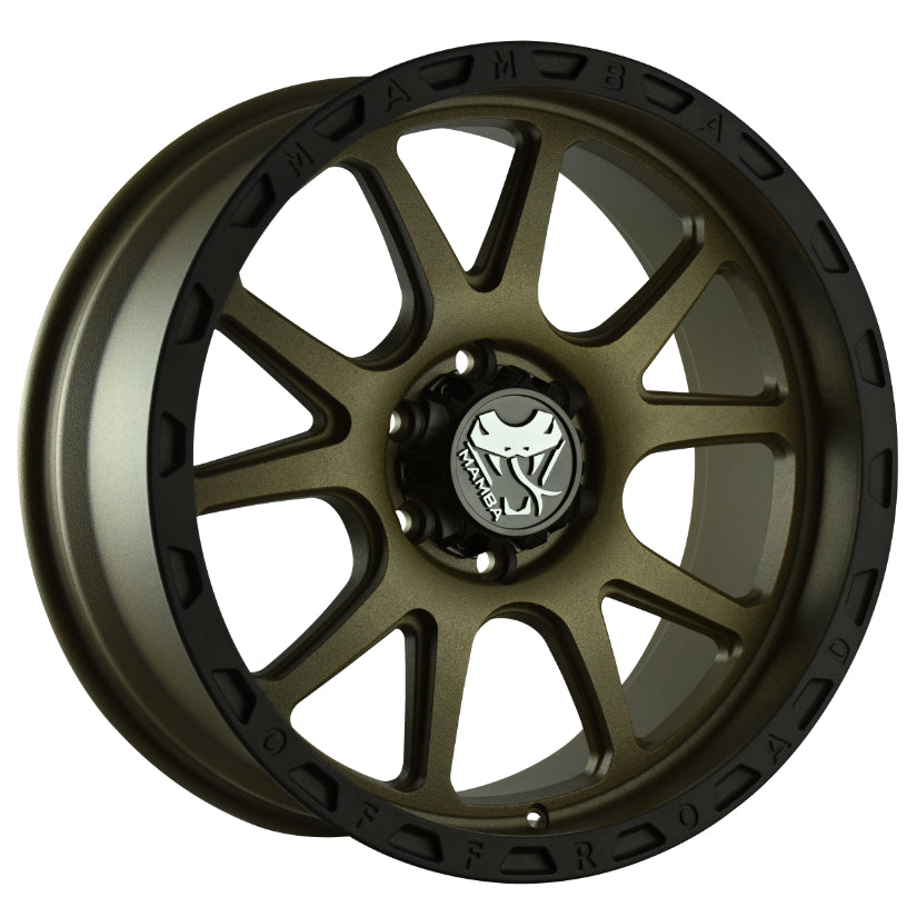 Mamba M27 Alloy Wheel 20x9 ET0 6x139.7 Stippled Matte Bronze Black Lip 106.1mm CB