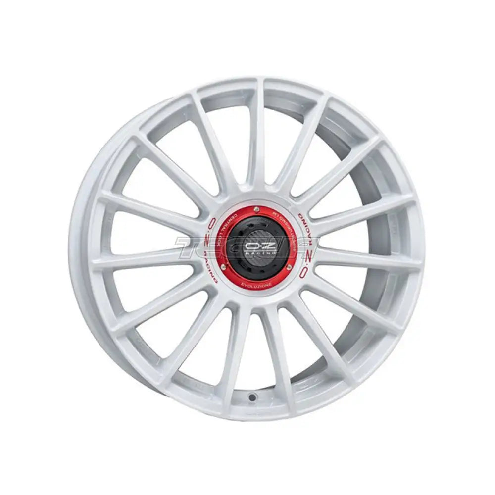 OZ Sport Supertu Evoluz WRC Alloy Wheel 18x8 ET45 5x112 Race White Red Lettering 66.6mm CB