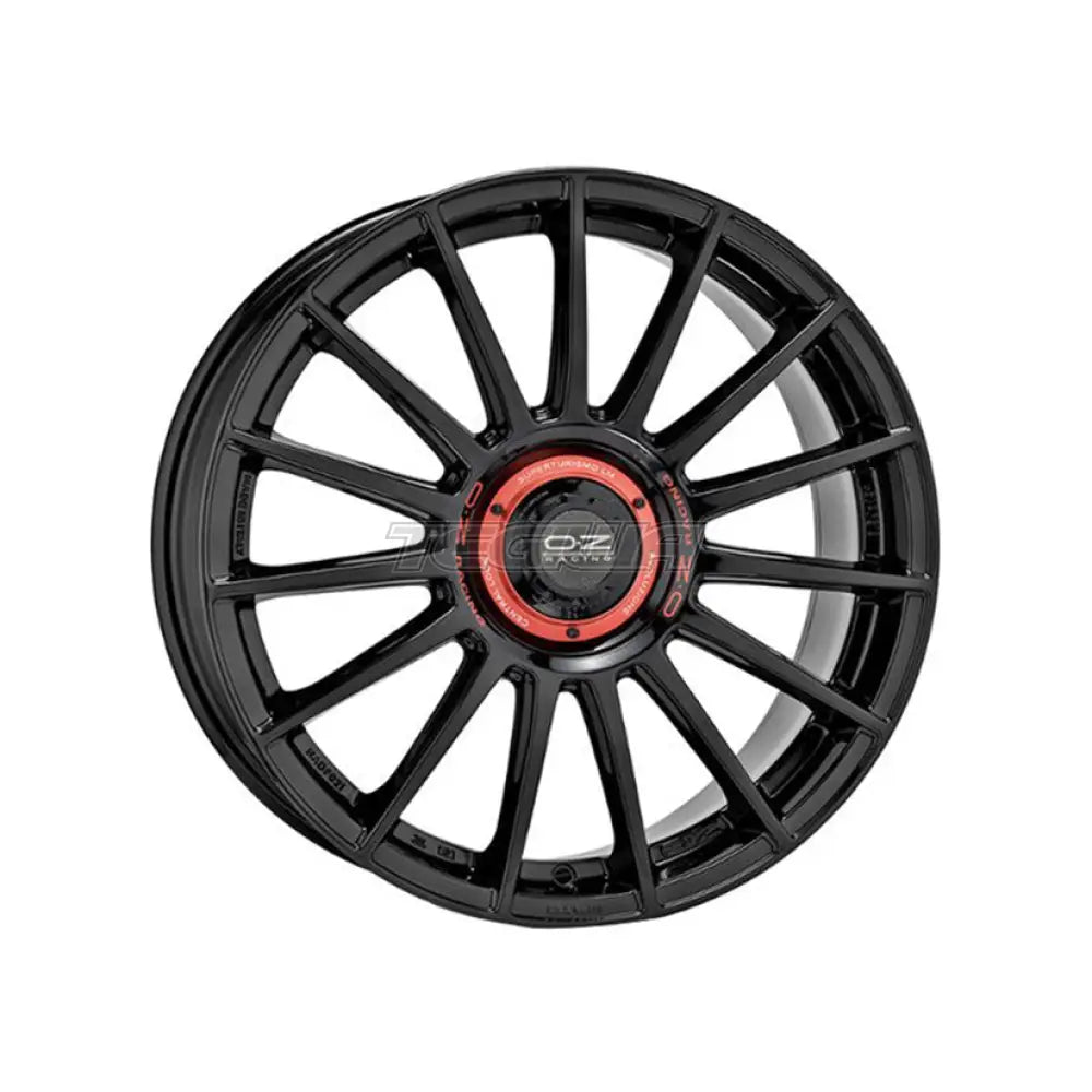 OZ Sport Supertur Evoluzione Alloy Wheel 18x8 ET45 5x112 Gloss Black Red Lettering 66.6mm CB