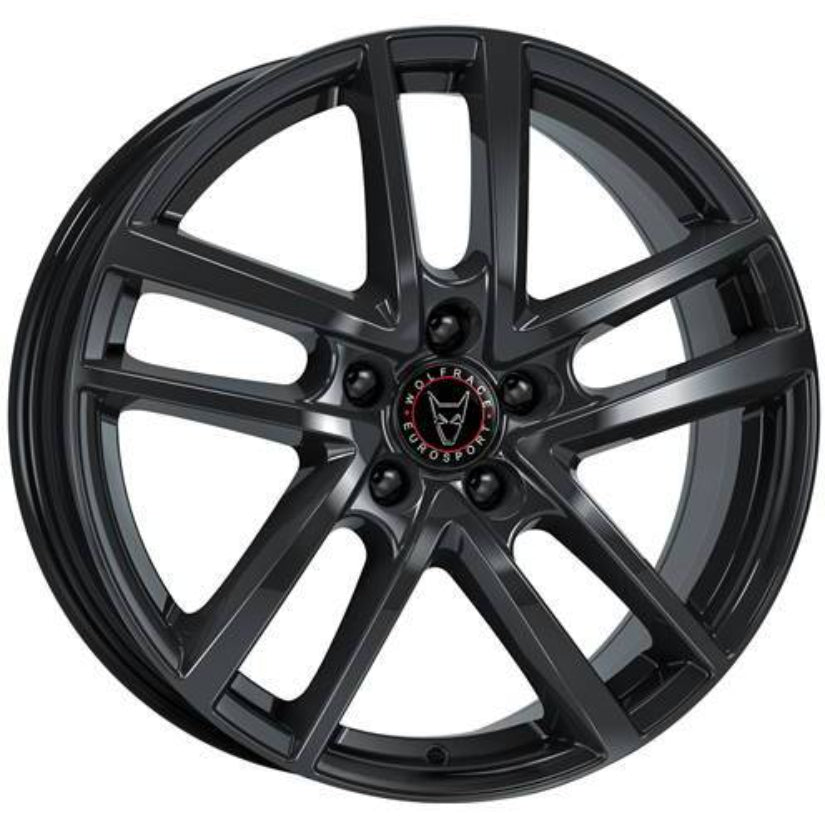 Wolfrace Eurosport TUV Astorga Alloy Wheel 17x7.5 ET29 5x112 Diamond Black 66.6mm CB