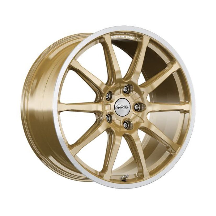 Speedline Corse SC1 Motorismo Alloy Wheel 19x7.5 ET32 5x112 Racing Gold Diamond Cut Lip