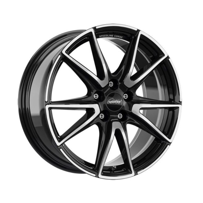 Speedline Corse SL6 Vettore Alloy Wheel 20x8 ET27 5x112 Jetblack Diamond Cut