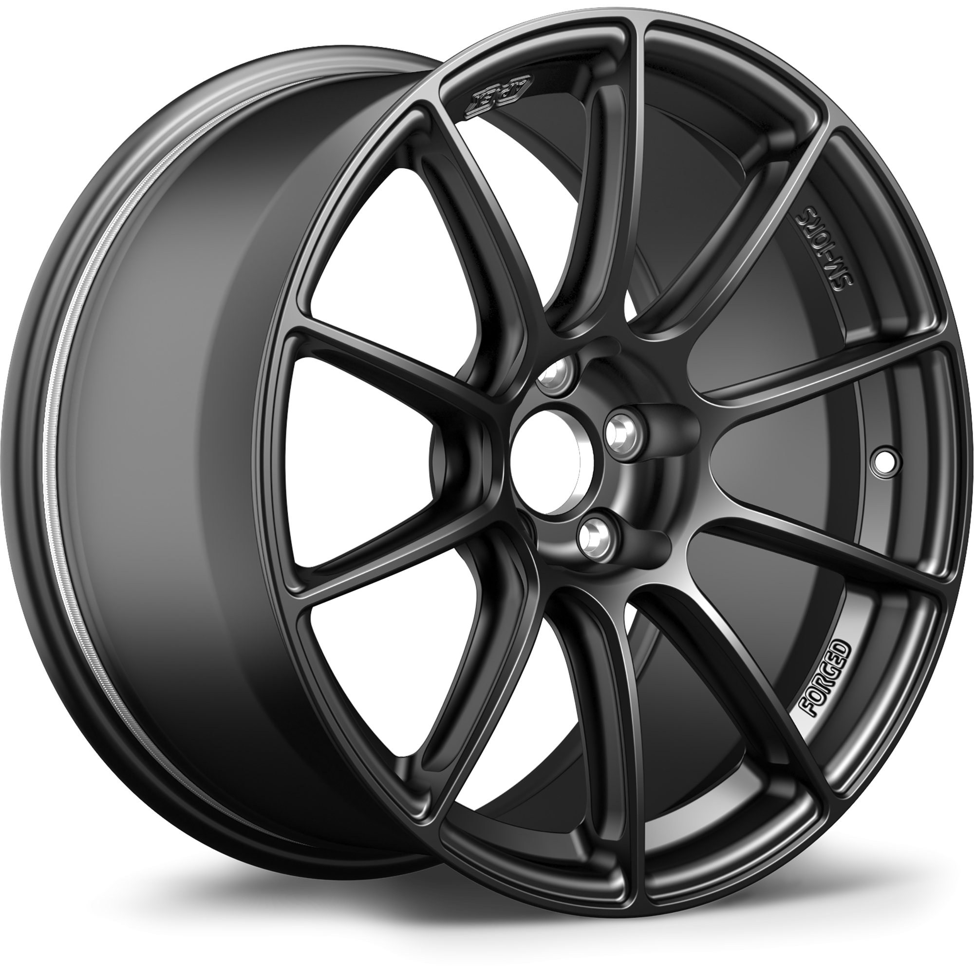 Apex SM-10RS Forged Alloy Wheel 17x9.5 ET51 5x114.3 Satin Black 70.1mm CB