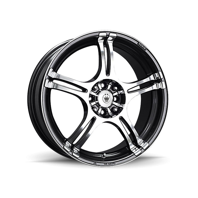 Konig Incident Alloy Wheel 14x6 ET38 4x100, 4x108 Graphite Machined Face 73.1mm CB