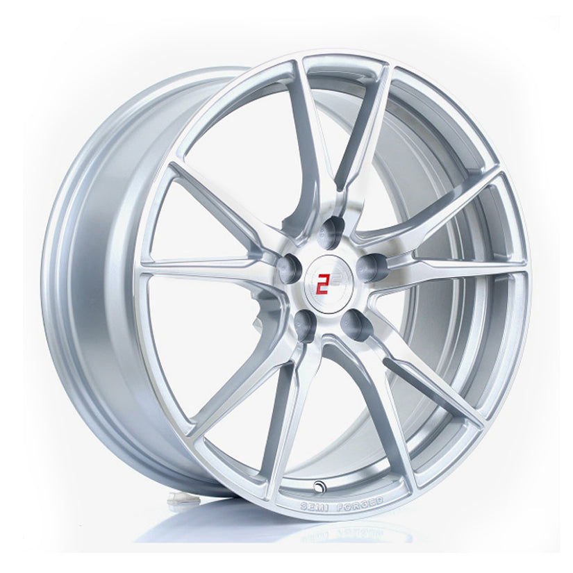 2Forge ZF2 Alloy Wheel 19x8.5 5x100 ET15 TO 45 72.6mm CB Silver Polished Face