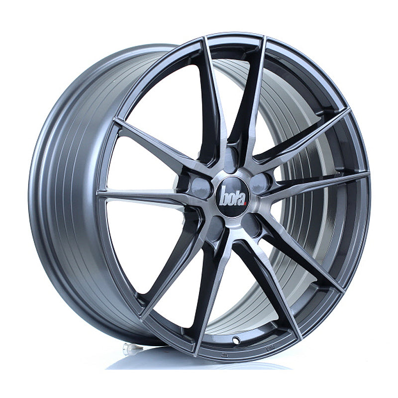 BOLA FLD Alloy Wheel 19x8.5 5x98 ET25 To 63 72.6mm CB Titanium Brushed