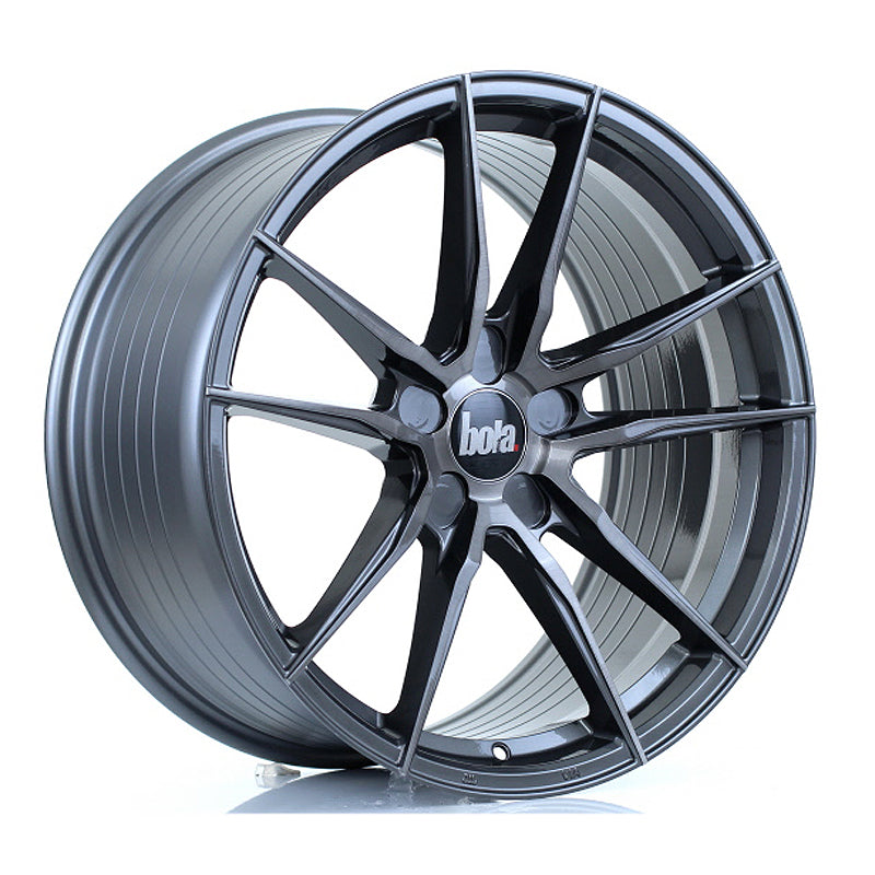 BOLA FLD Alloy Wheel 19x9.5 5x100 ET25 To 45 72.6mm CB Titanium Brushed