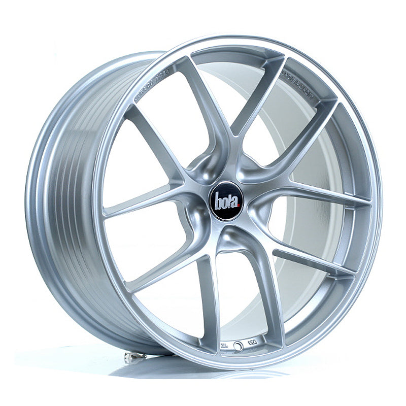 BOLA FLE Alloy Wheel 19x9.5 5x110 ET42 To 49 72.6mm CB Crystal Silver