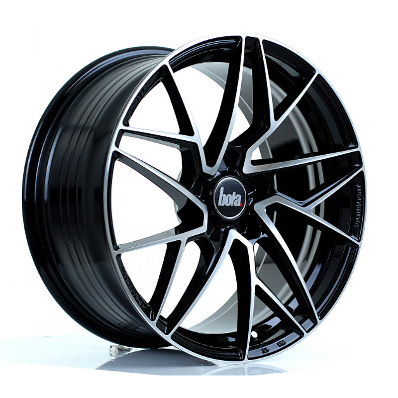 BOLA FLR Alloy Wheel 18x8.5 5x108 ET40 To 50 72.6mm CB Gloss Black Polished Face
