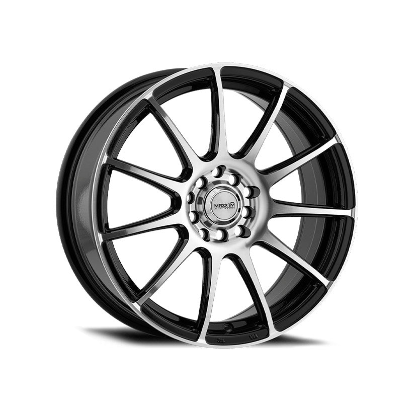 Maxxim Champ Alloy Wheel 16x7 ET40 5x100,114.3 Machined Face Gloss Black 73.1mm CB