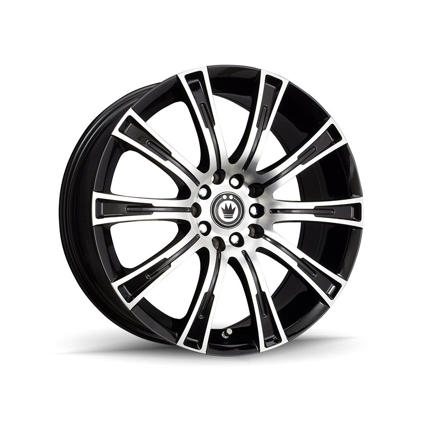 Konig Crown Alloy Wheel 16x7.5 ET40 5x105,  5x114.3 Machined Face Gloss Black 73.1mm CB