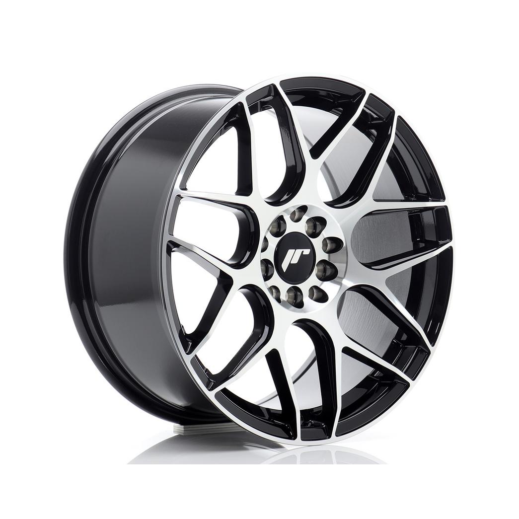 Japan Racing JR18 Alloy Wheel 17x8 ET35 5x100 5x114.3 Gloss Black Machined 67.1mm CB