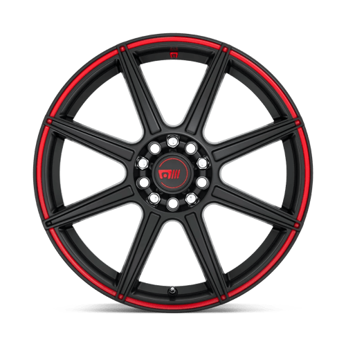 Motegi MR142 CS8 Alloy Wheel 17x7 ET40 5x108/5x114 Satin Black With Red Stripe 72.56mm CB