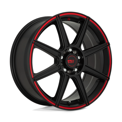 Motegi MR142 CS8 Alloy Wheel 18x8 ET35 5x114/5x120 Satin Black With Red Stripe 74.1mm CB