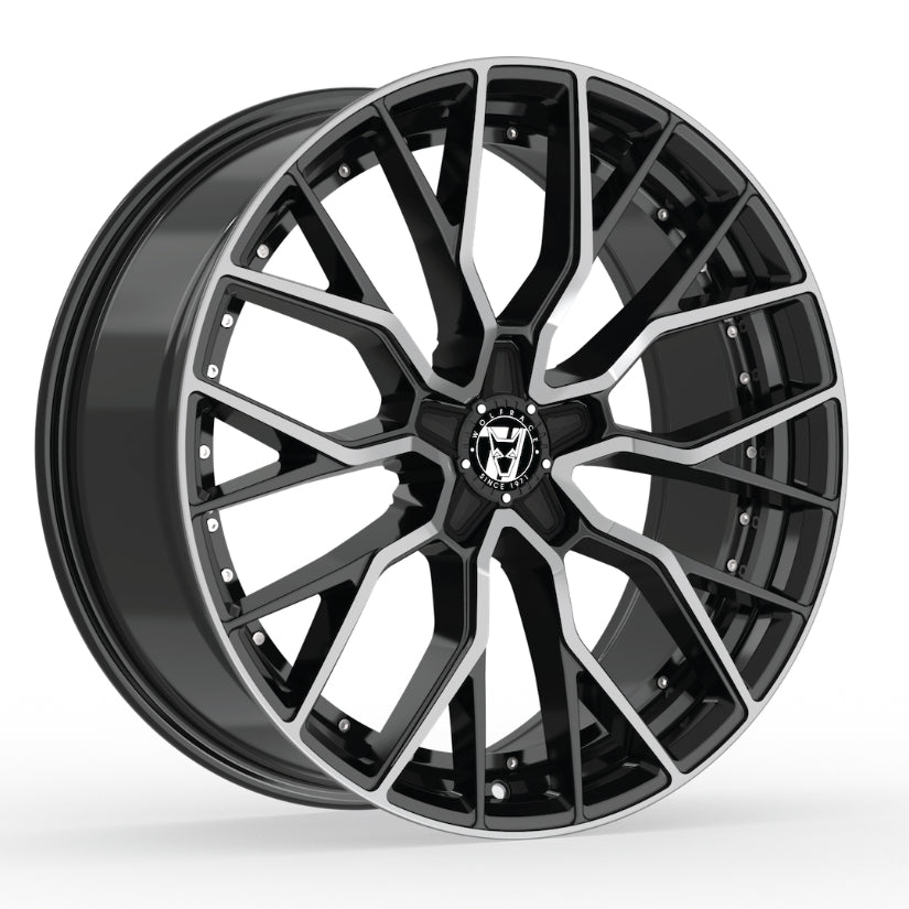 Wolfrace 71 Munich GTR Alloy Wheel 19x8.5 ET40 5x115 Gloss Raven Black Polished 110mm CB