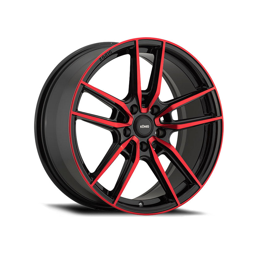 Konig Myth Alloy Wheel 18x8 ET43 5x108 Gloss Black With Red Tinted Clearcoat 73.1mm CB