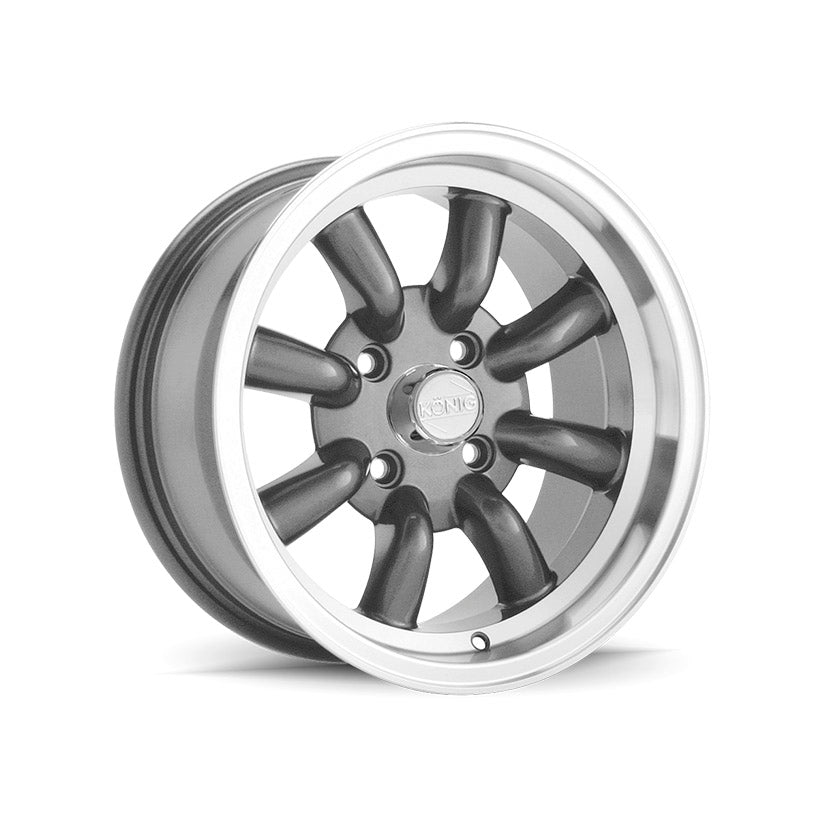 Konig Rewind Alloy Wheel 15x7 ET0 4x114.3 Graphite Machined Lip 73.1mm CB