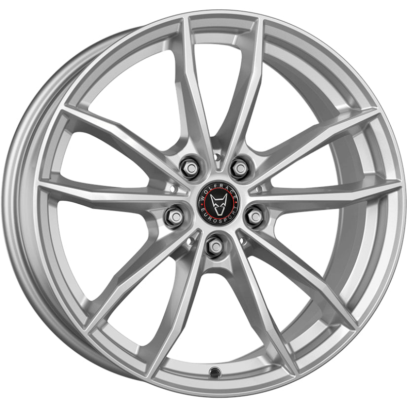 Wolfrace Eurosport TUV X12 Alloy Wheel 16x7 ET52 5x112 Polar Sillver 66.5mm CB