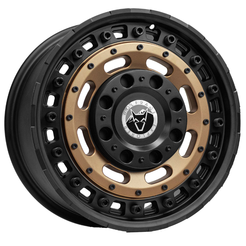 Wolfrace Explorer Slotmag Alloy Wheel 17x8 ET40 5x127 Matt Black Matt Bronze centre 110mm CB
