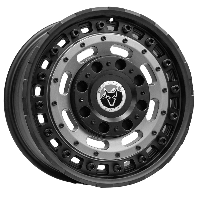 Wolfrace Explorer Slotmag Alloy Wheel 17x8 ET45 5x114 Matt Black Matt Gunmetal centre 110mm CB