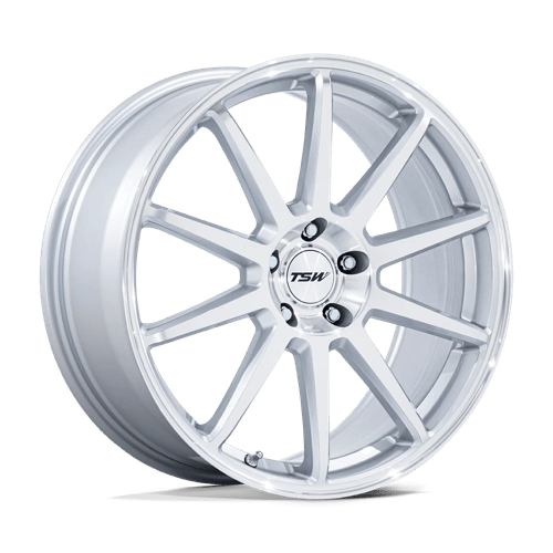 TSW TW004 CANARD Alloy Wheel 20x10.5 ET30 5x112 Gloss Silver With Machined Face 66.56mm CB