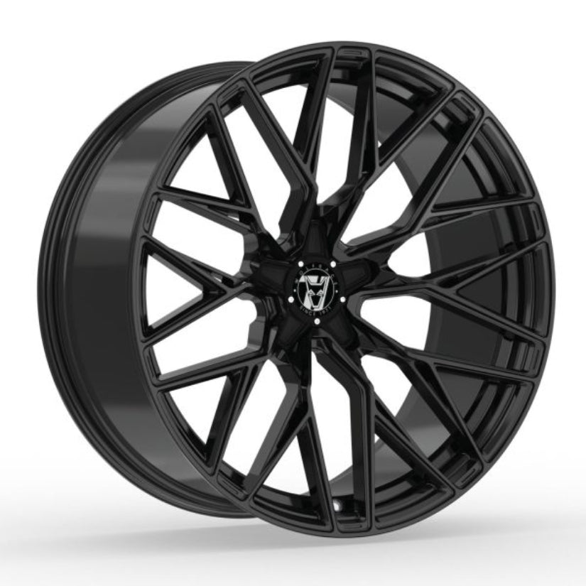 Wolfrace 71 Wolfsburg GTR Alloy Wheel 20x9.5 ET38 5x120 Gloss Raven Black 110mm CB