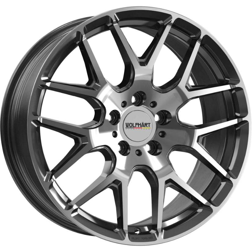 Wolfhart Flowformed Munich 3 Alloy Wheel 20x8.5 ET40 6x120 Gloss Black Polished Face 74.6mm CB