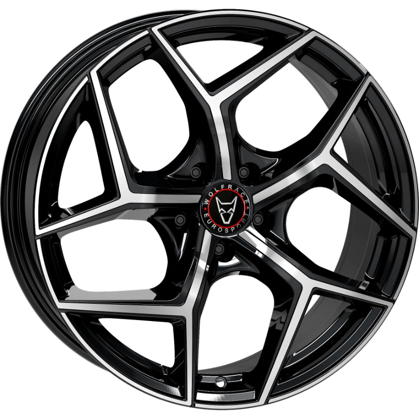 Wolfrace Eurosport TUV Salento Alloy Wheel 18x8 ET40 5x114 Diamond Black Polished 70.1mm CB