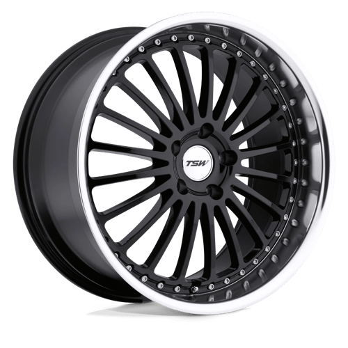 TSW SILVERSTONE Alloy Wheel 19x8 ET40 5x114 Gloss Black With Mirror Cut Lip 76.1mm CB