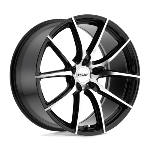TSW SPRINT Alloy Wheel 18x8.5 ET40 5x120 Gloss Black With Mirror Cut Face 76.1mm CB