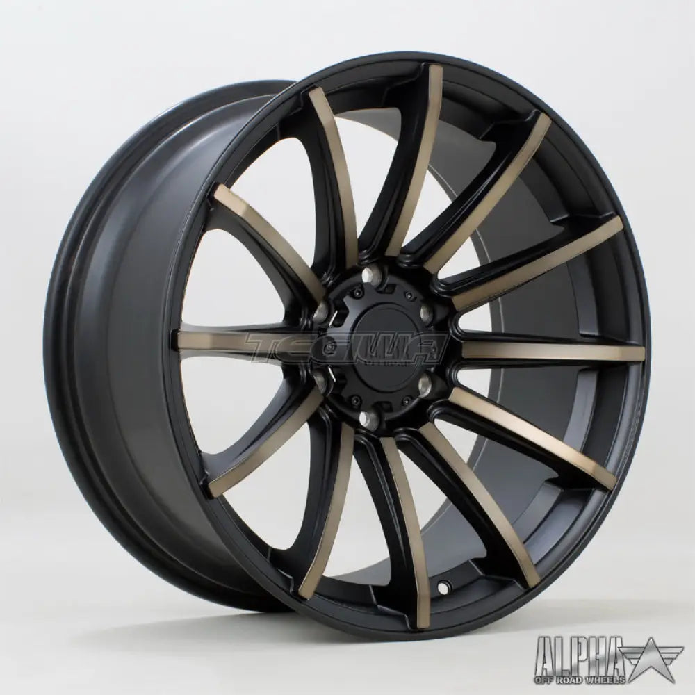 Alpha Offroad Machete Alloy Wheel 20x9 ET10 6x139 Satin Black Bronze Spokes 106.1mm CB