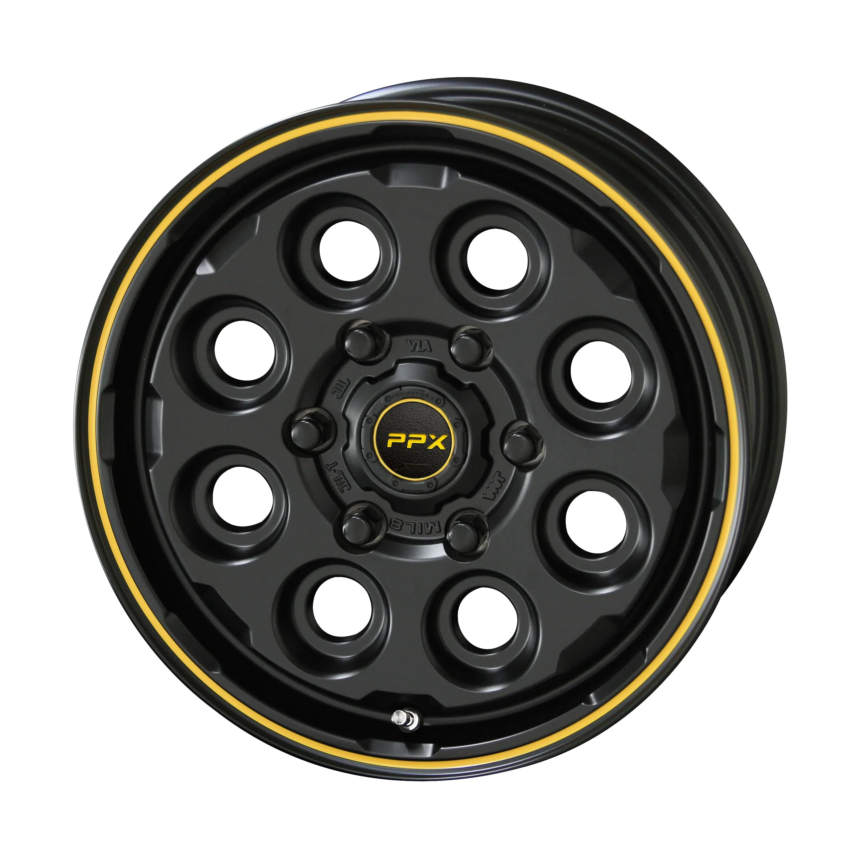 AME PPX MIL-8 Alloy Wheel 17x6.5 ET42 4x100 Black/Yellow