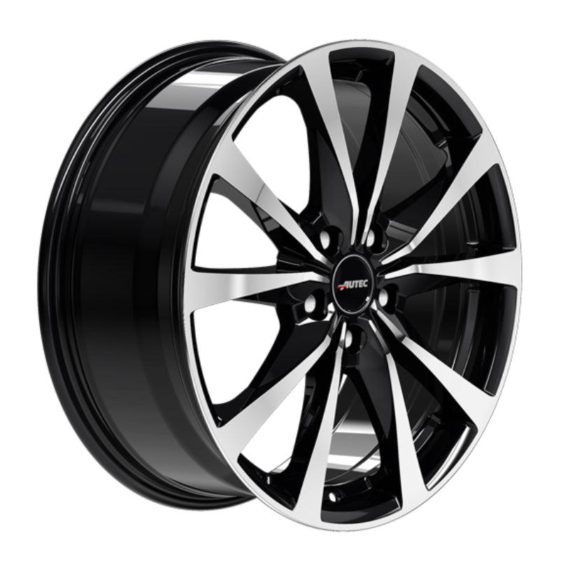 AUTEC Brixen Alloy Wheel 17x7 ET51 5x100 Black Polished 57.1mm CB