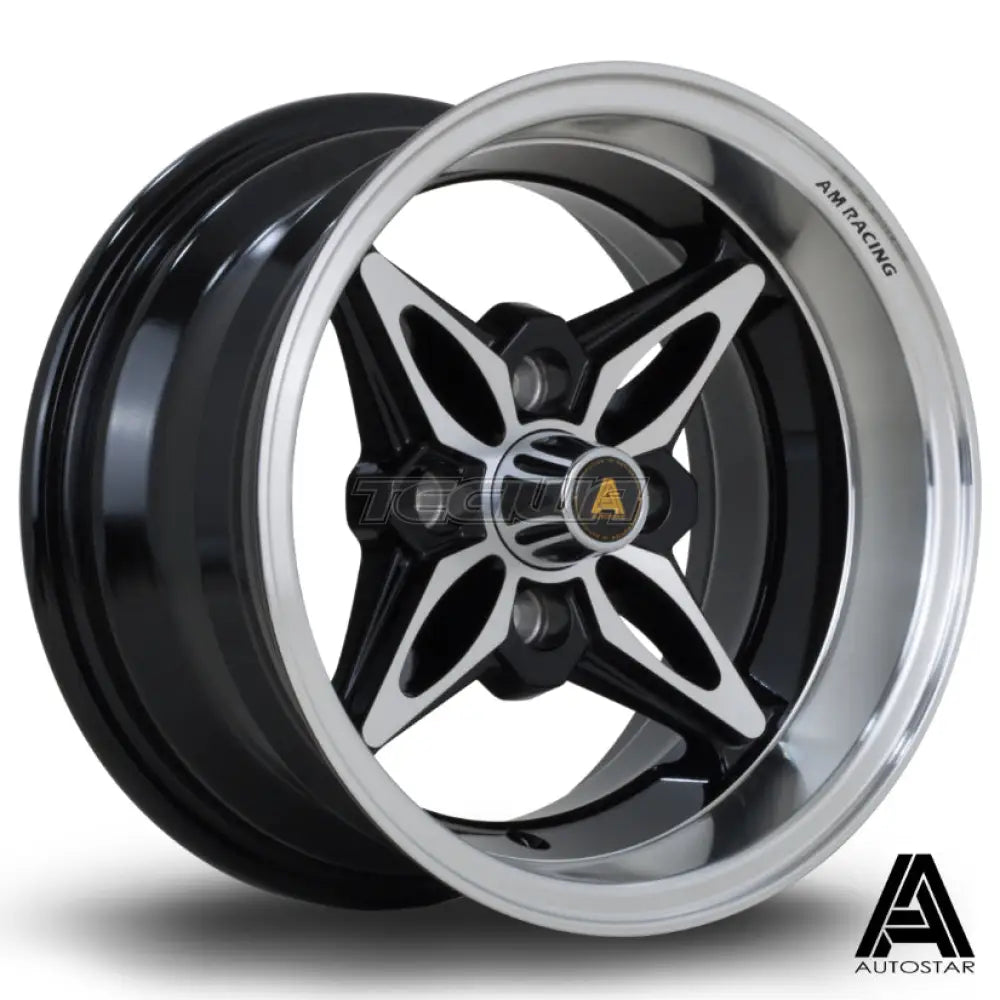 Autostar Kanji Alloy Wheel 13x7 ET-7 4x100 Gloss Black Polished Face 67.1mm CB