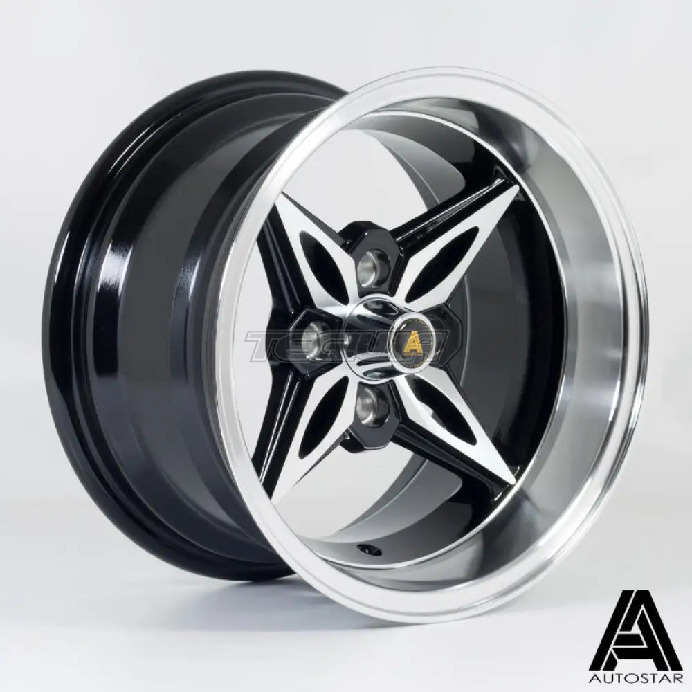 Autostar kanji Alloy Wheel 14x8 ET-5 4x100 Gloss Black Polished Face 67.1mm CB