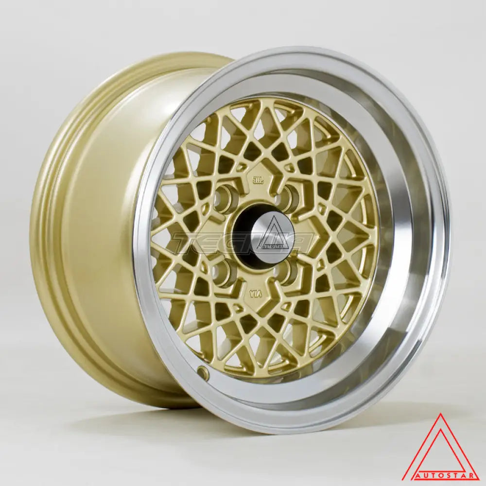 Autostar Kyoshu Alloy Wheel 13x7 ET-7 4x100 Gold Polished Lip 67.1mm CB